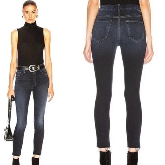 MOTHER High Waisted Looker Ankle Fray in Last Call - Picture 10 of 13